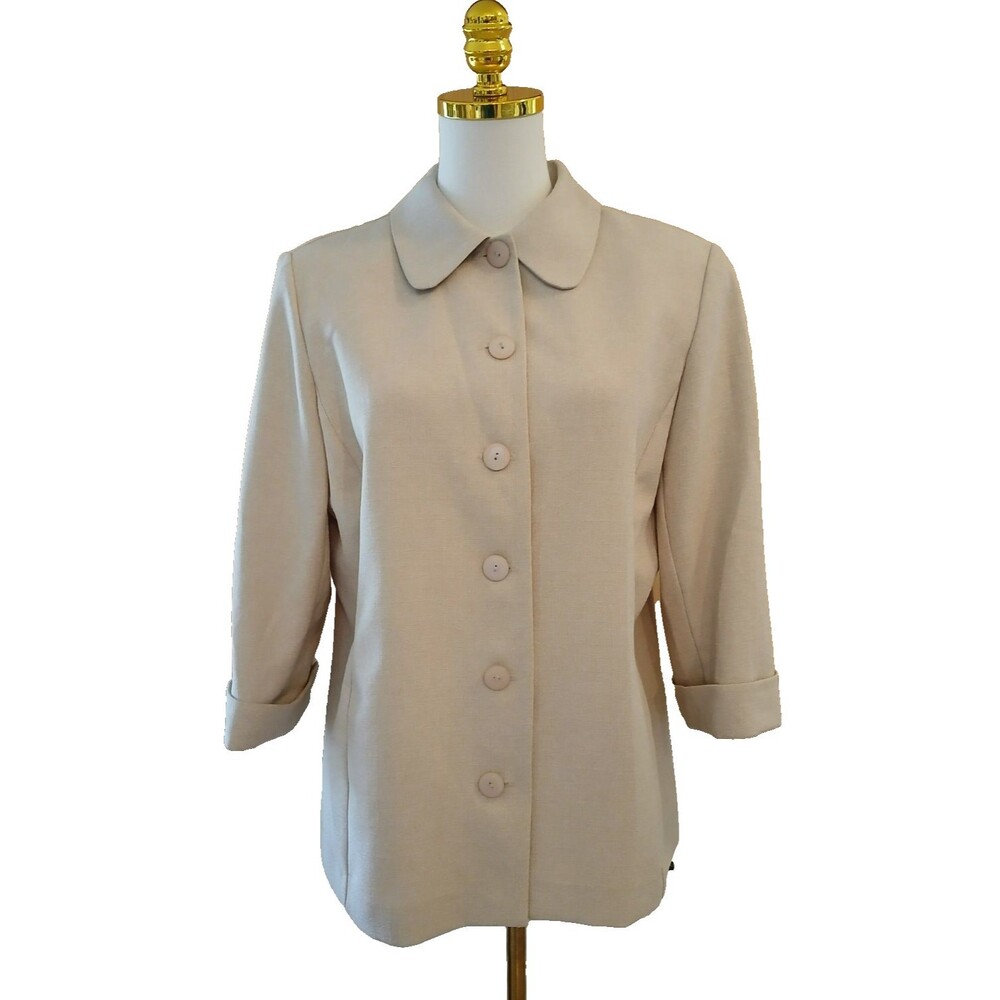 Alfred Dunner Women's Tweed-Like Blazer 3/4 Cuffed Sleeve Office Career Business